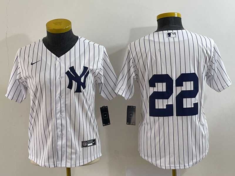 Women%27s New York Yankees #22 Jacoby Ellsbury White Stitched Cool Base Nike Jersey